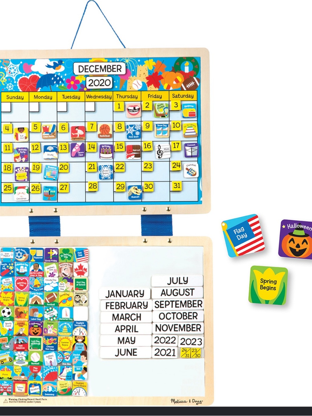 Melissa & Doug Magnetic Calendar & Activity Set - Blue, Yellow